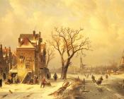 查尔斯 亨利 约瑟夫 雷克尔特 : Skaters in a Frozen Winter Landscape